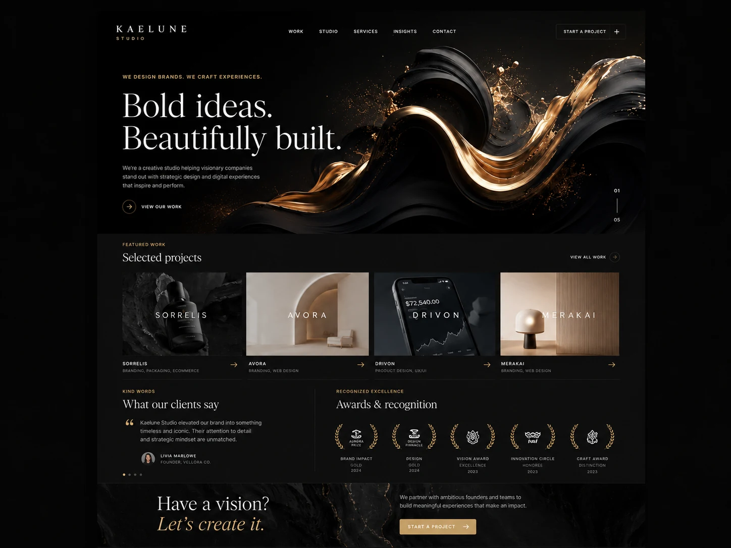 Creative studio interface concept
